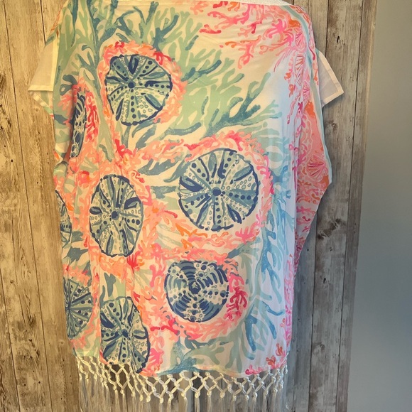 Lilly Pulitzer Vibrant Coral Shawl Top - Picture 1 of 6